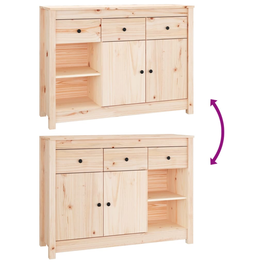 Dressoir 100X35X74 Cm Massief Grenenhout