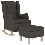 Fauteuil Met Schommelpoten En Voetenbank Stof