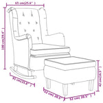 Fauteuil Met Schommelpoten En Voetenbank Stof