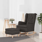 Fauteuil Met Schommelpoten En Voetenbank Stof