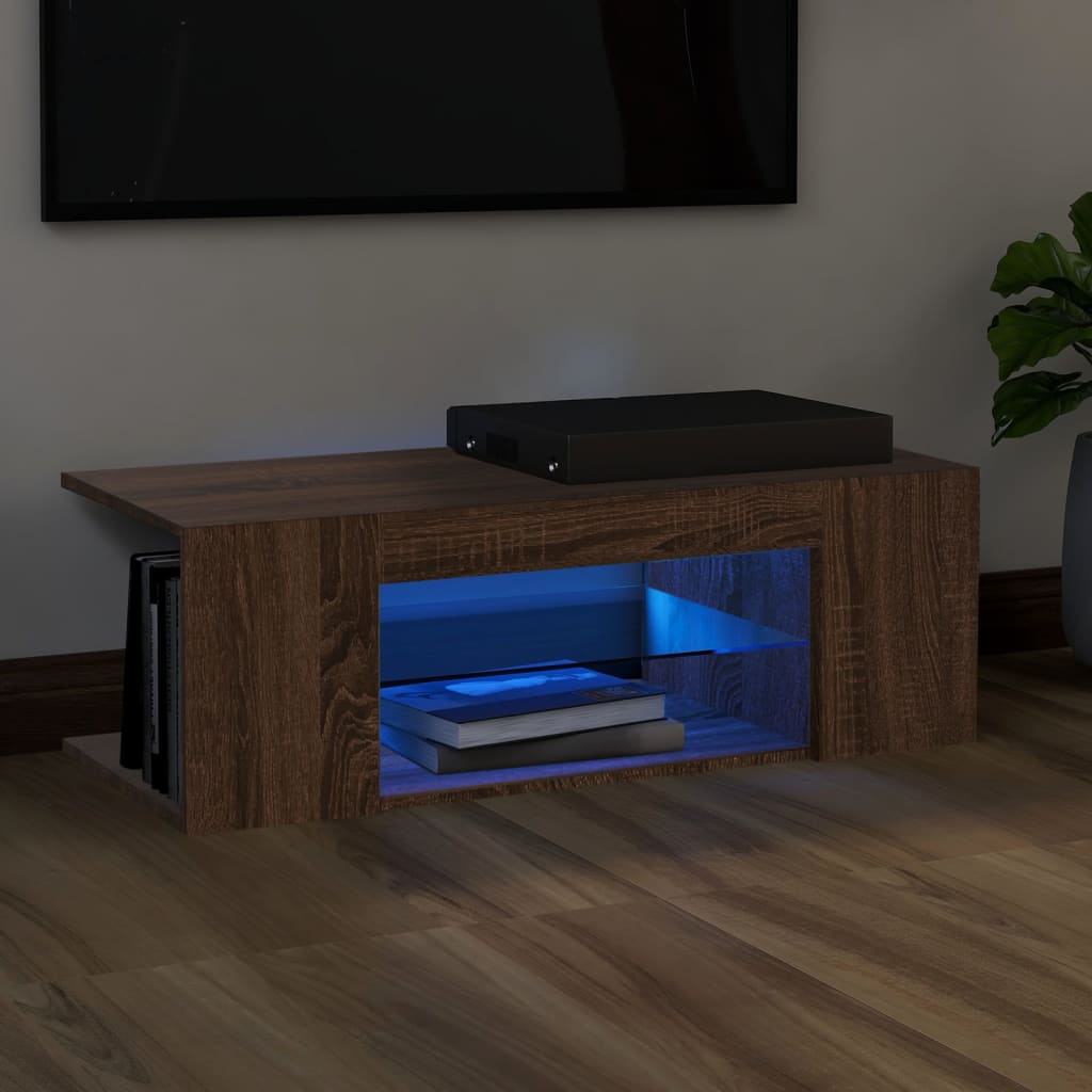 Tv-Meubel Met Led-Verlichting 90X39X30 Cm Kleurig