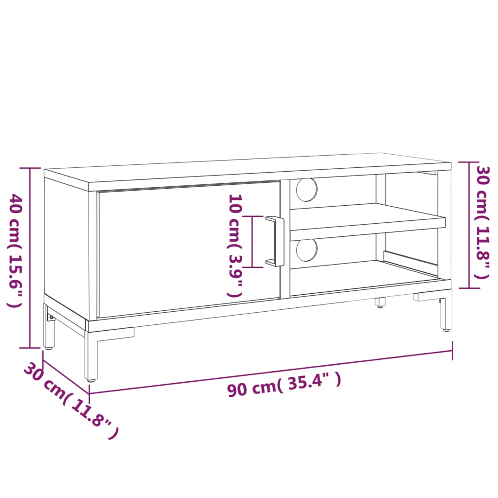 Tv-Meubel Massief Grenenhout