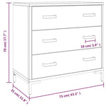 Ladekast 75X35X70 Cm Massief Grenenhout
