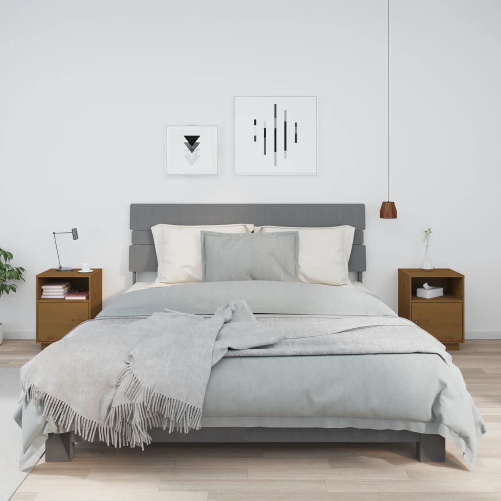 Nachtkastjes 40X34X55 Cm Massief Grenenhout
