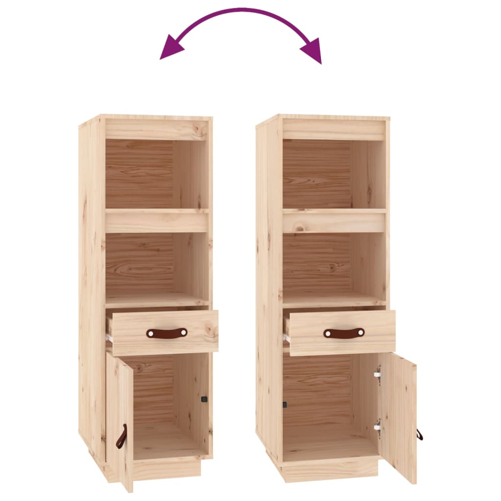 Hoge Kast 34X40X108,5 Cm Massief Grenenhout
