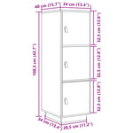 Hoge Kast 34X40X108,5 Cm Massief Grenenhout