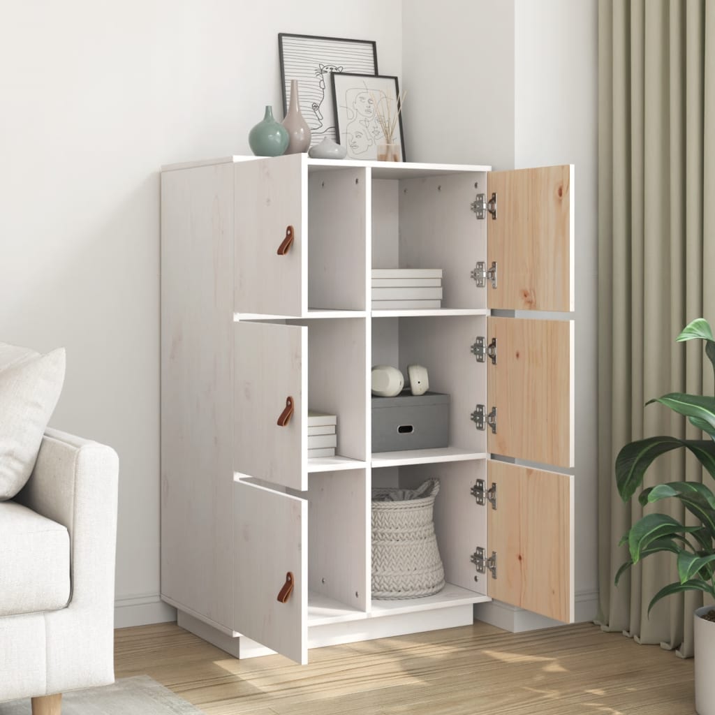 Hoge Kast 67X40X108,5 Cm Massief Grenenhout