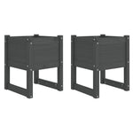 Plantenbakken 40X40X5,5 Cm Massief Grenenhout Grijs