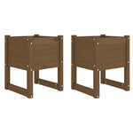 Plantenbakken 40X40X5,5 Cm Massief Grenenhout Honingbruin