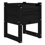 Plantenbakken 40X40X5,5 Cm Massief Grenenhout Zwart