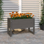 Plantenbak 40X40X52,5 Cm Massief Grenenhout Grijs