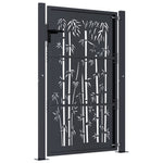 Poort Met Bamboe-Ontwerp Staal Antracietkleurig