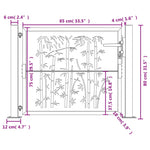 Poort Met Bamboe-Ontwerp Cortenstaal
