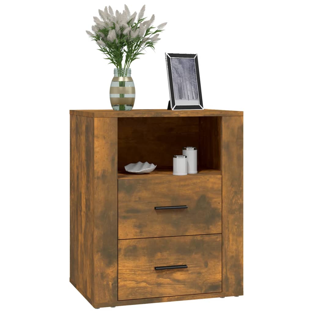 Nachtkastje 50X36X60 Cm Bewerkt Hout Kleurig