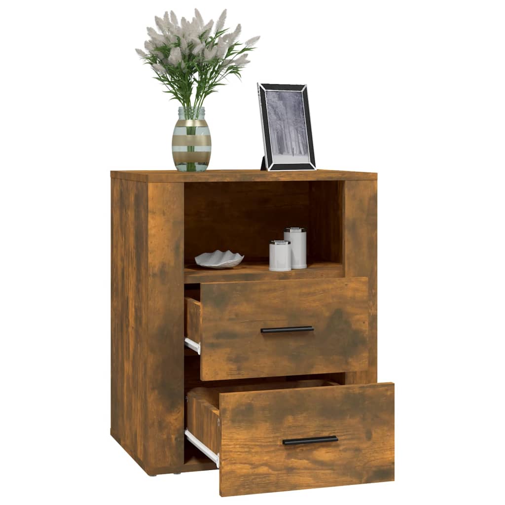 Nachtkastje 50X36X60 Cm Bewerkt Hout Kleurig