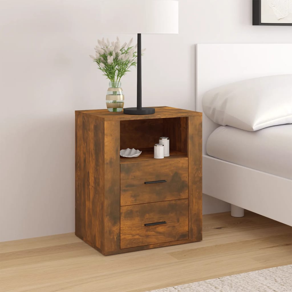 Nachtkastje 50X36X60 Cm Bewerkt Hout Kleurig
