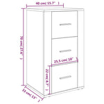 Dressoir 40X33X70 Cm Bewerkt Hout