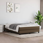 Bedframe Zonder Matras Stof Donkerbruin
