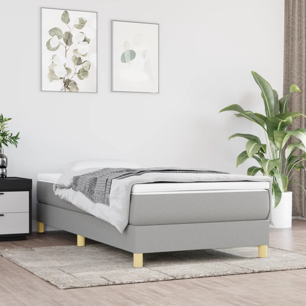 Bedframe Zonder Matras Stof Lichtgrijs