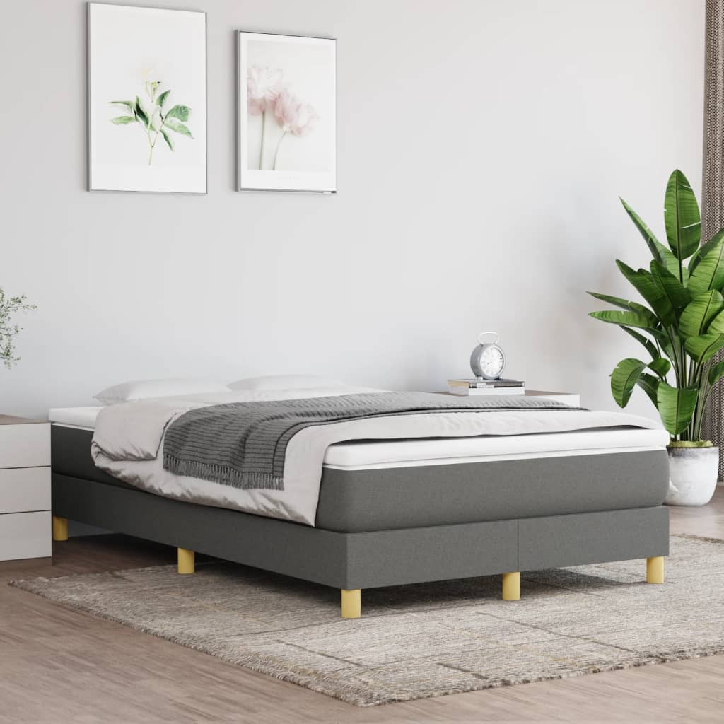 Bedframe Zonder Matras Stof Donkergrijs