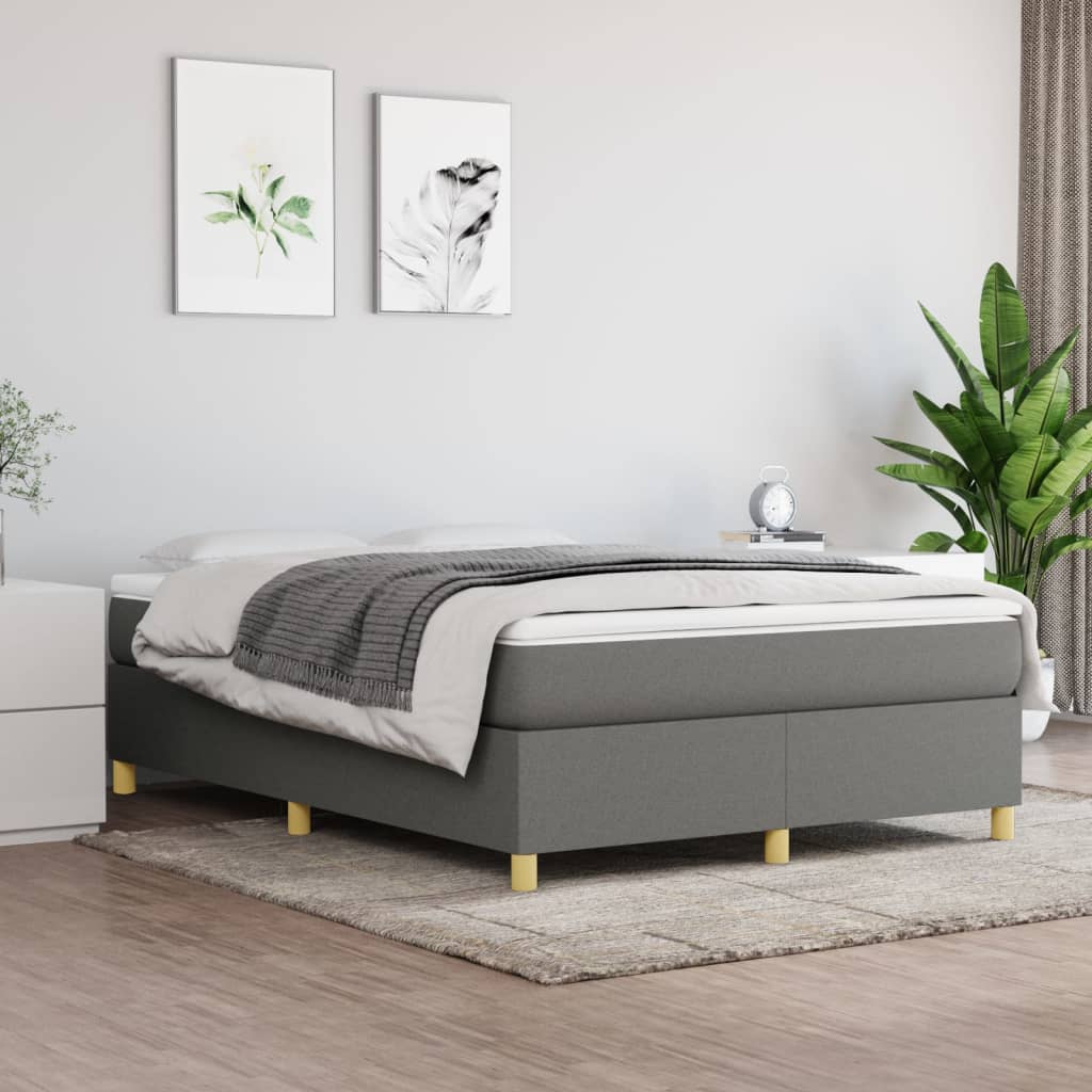 Bedframe Zonder Matras Stof Donkergrijs