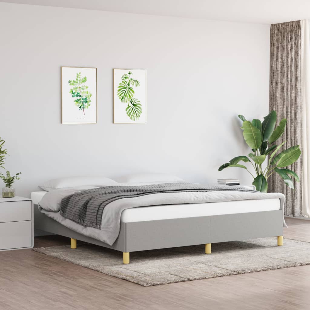 Bedframe Zonder Matras Stof Lichtgrijs