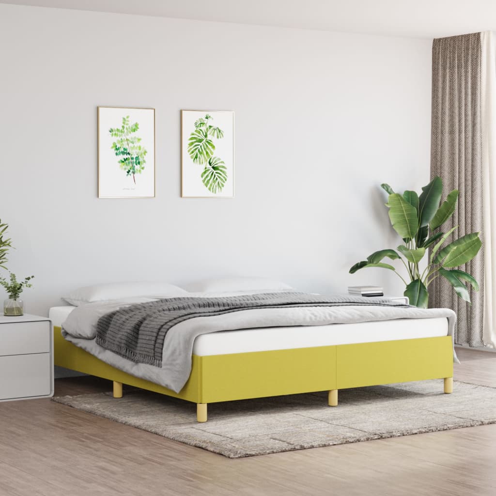 Bedframe Zonder Matras Stof Groen