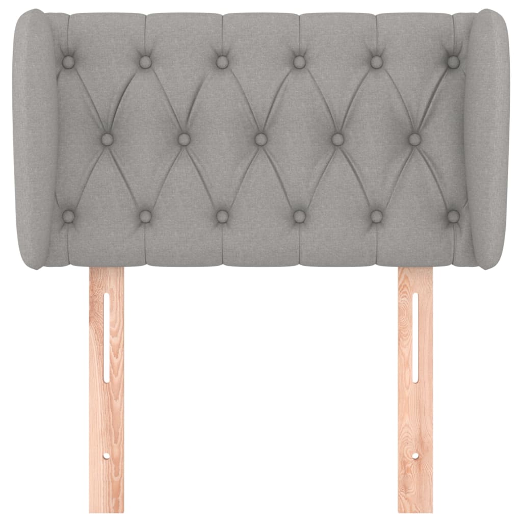 Hoofdbord Met Randen Stof Lichtgrijs