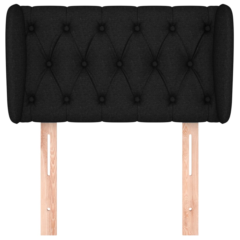 Hoofdbord Met Randen Stof Zwart