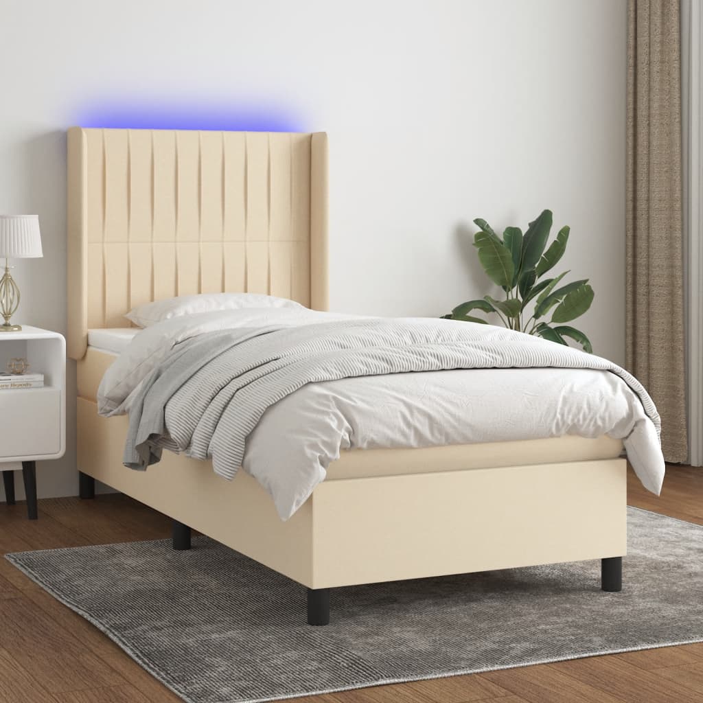 Boxspring Met Matras En Led Stof