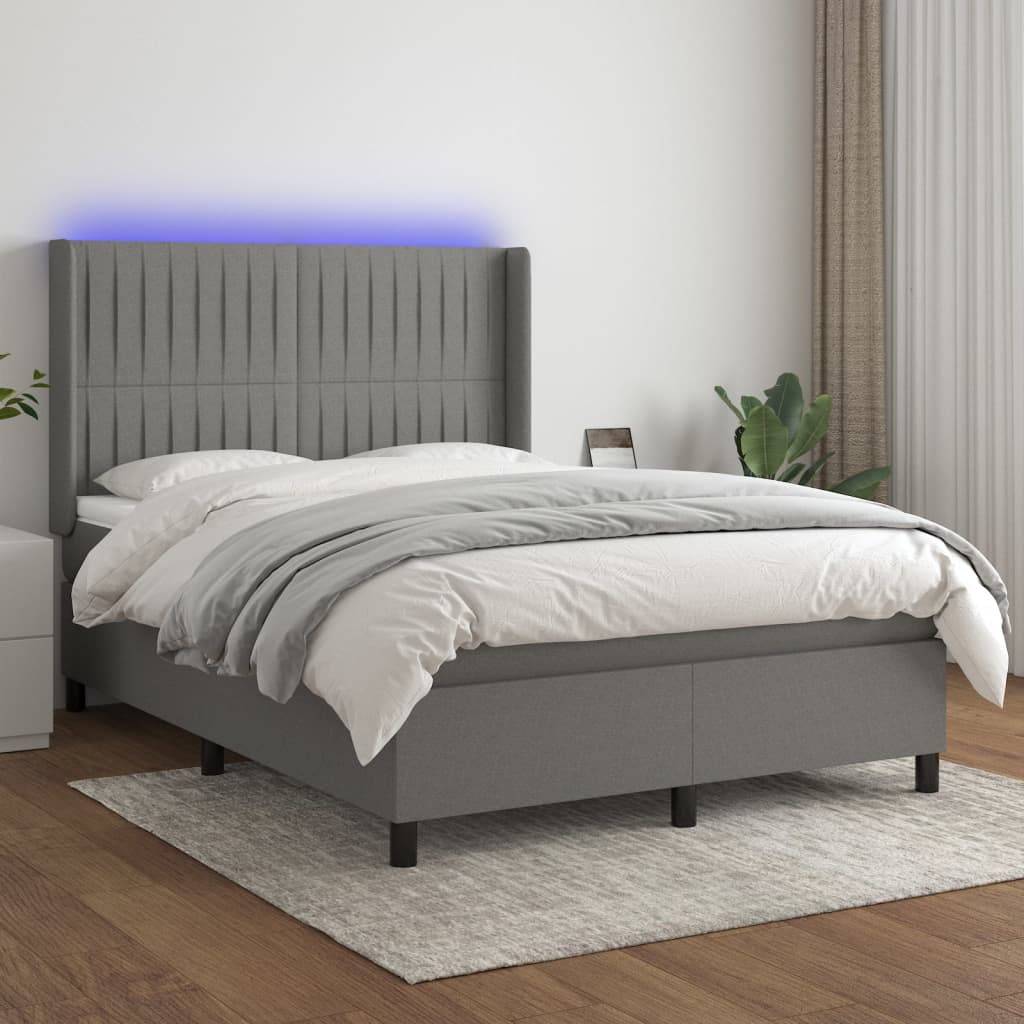 Boxspring Met Matras En Led Stof