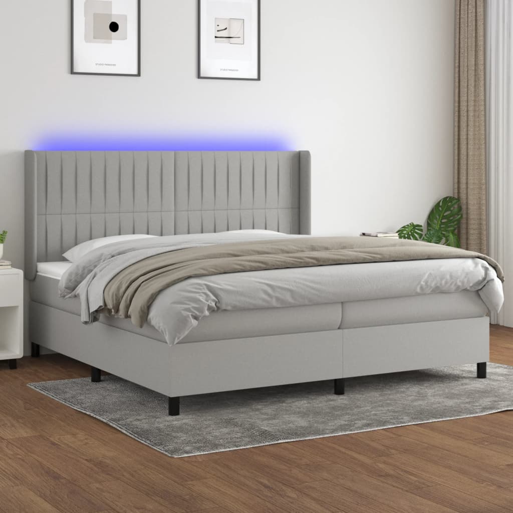 Boxspring Met Matras En Led Stof