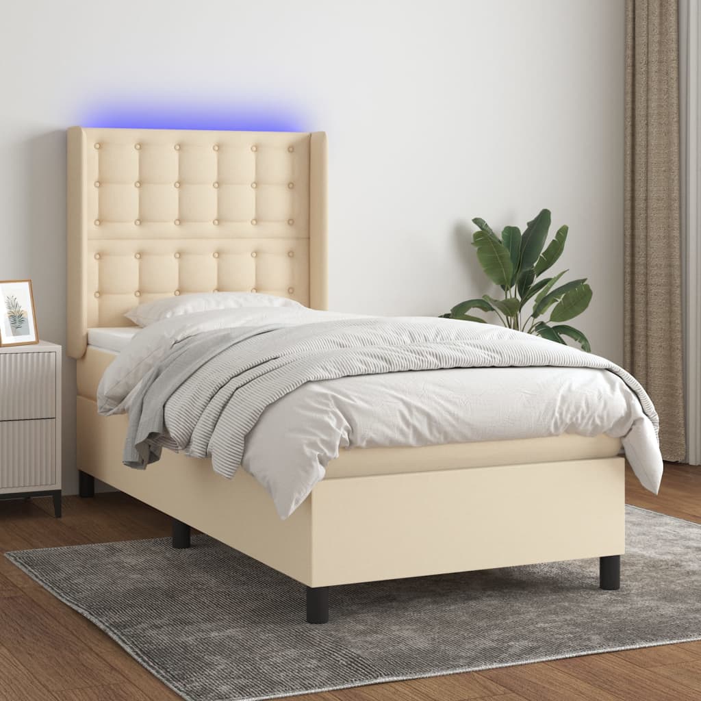 Boxspring Met Matras En Led Stof