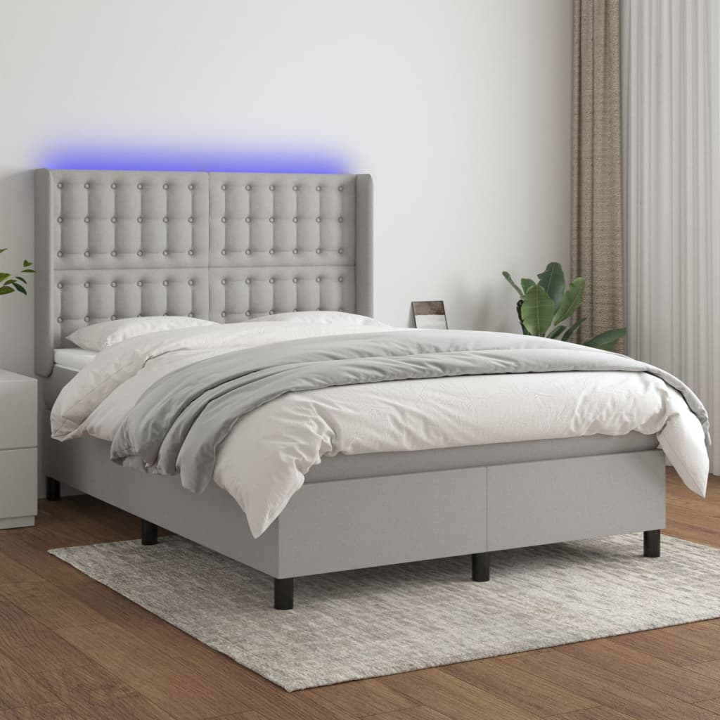 Boxspring Met Matras En Led Stof