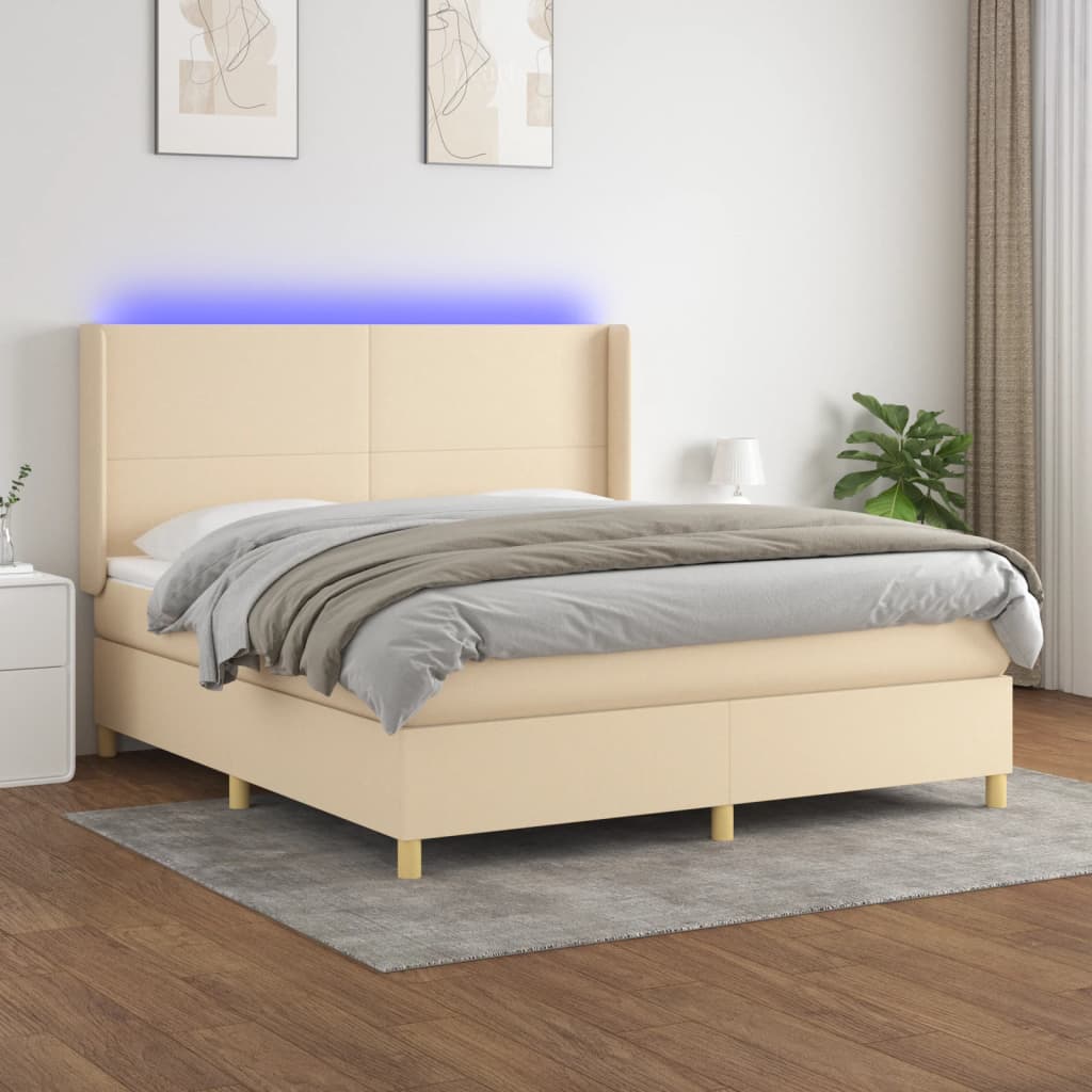 Boxspring Met Matras En Led Stof