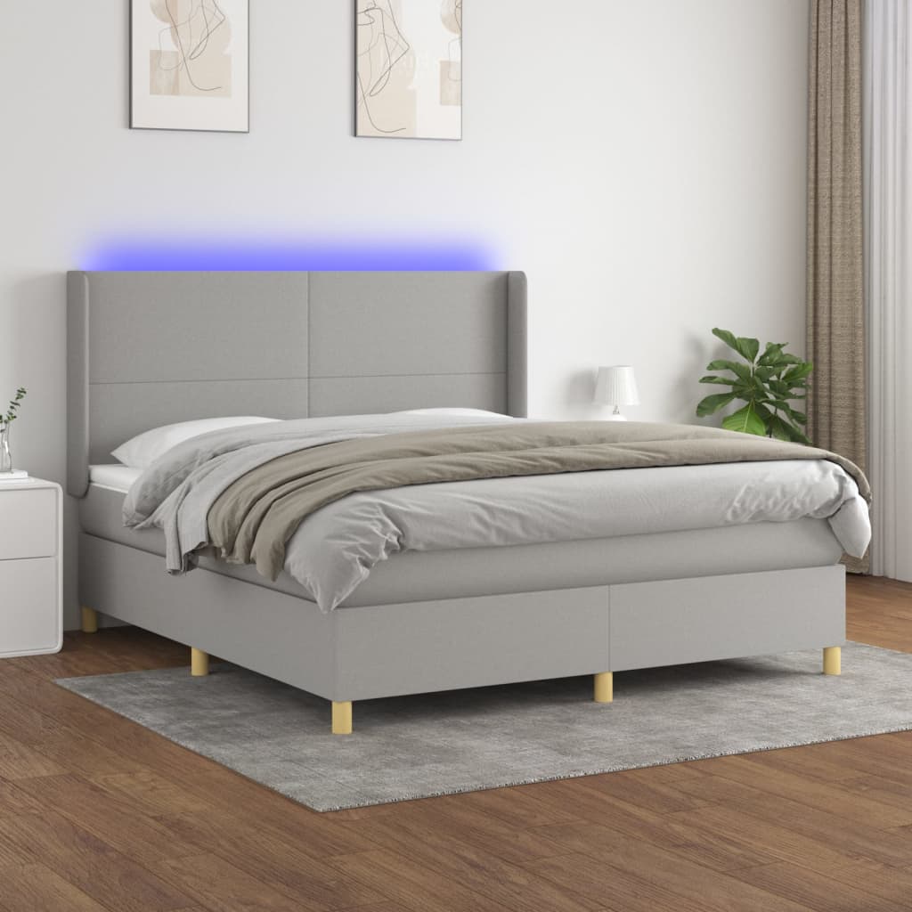 Boxspring Met Matras En Led Stof