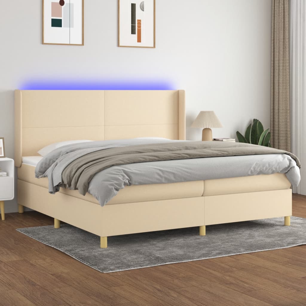 Boxspring Met Matras En Led Stof
