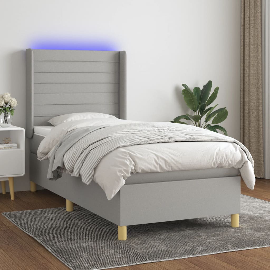 Boxspring Met Matras En Led Stof
