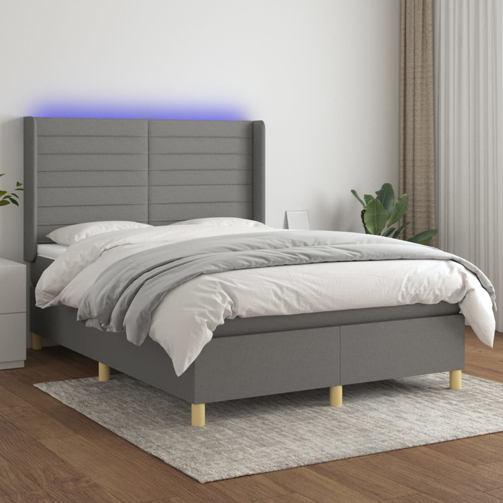 Boxspring Met Matras En Led Stof