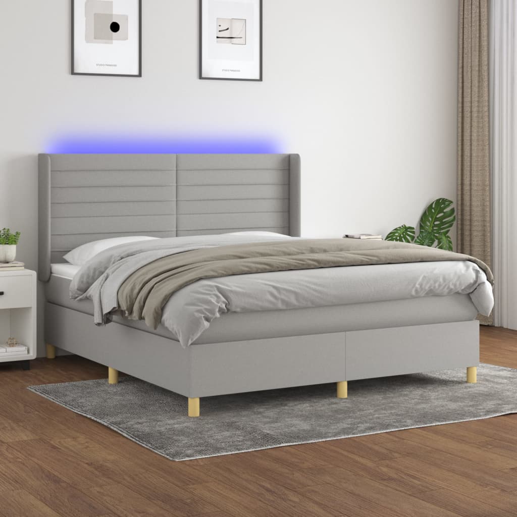 Boxspring Met Matras En Led Stof