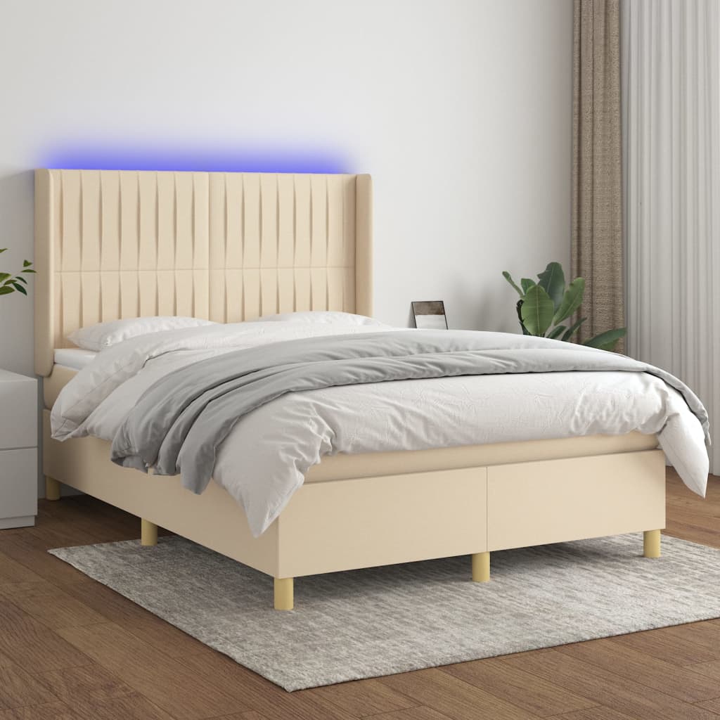 Boxspring Met Matras En Led Stof