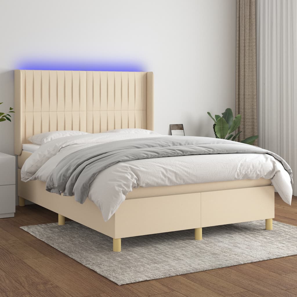 Boxspring Met Matras En Led Stof