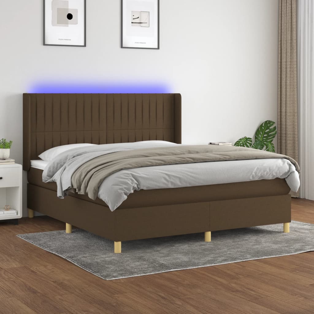 Boxspring Met Matras En Led Stof