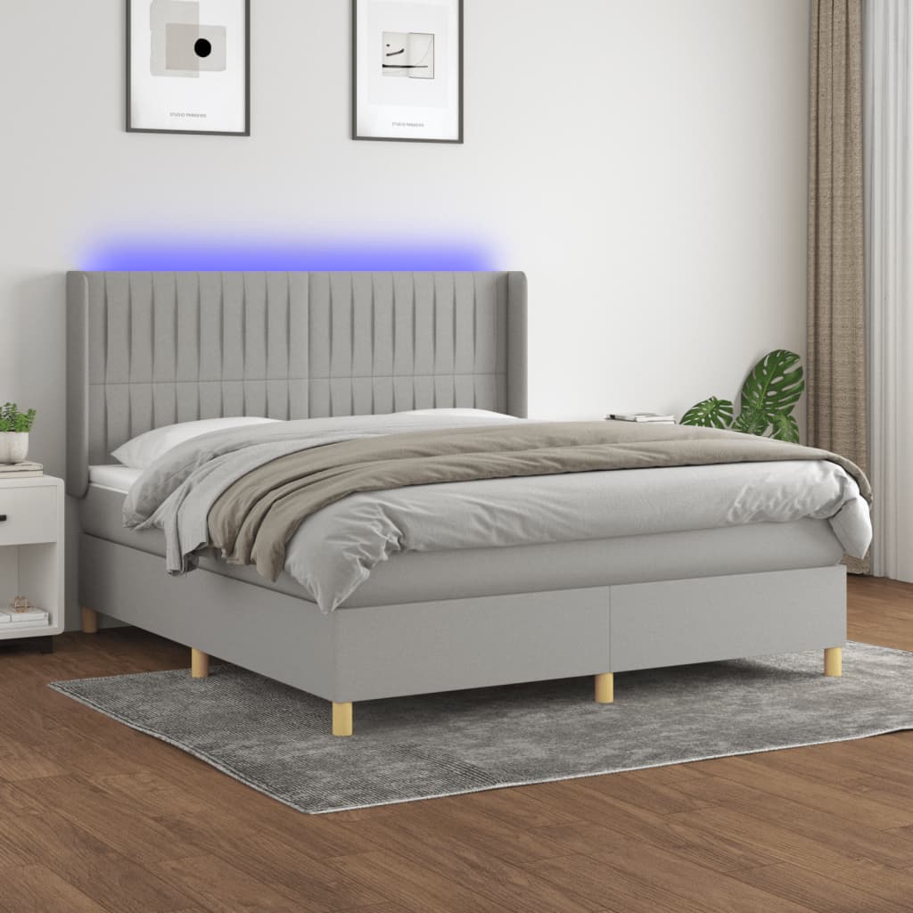 Boxspring Met Matras En Led Stof