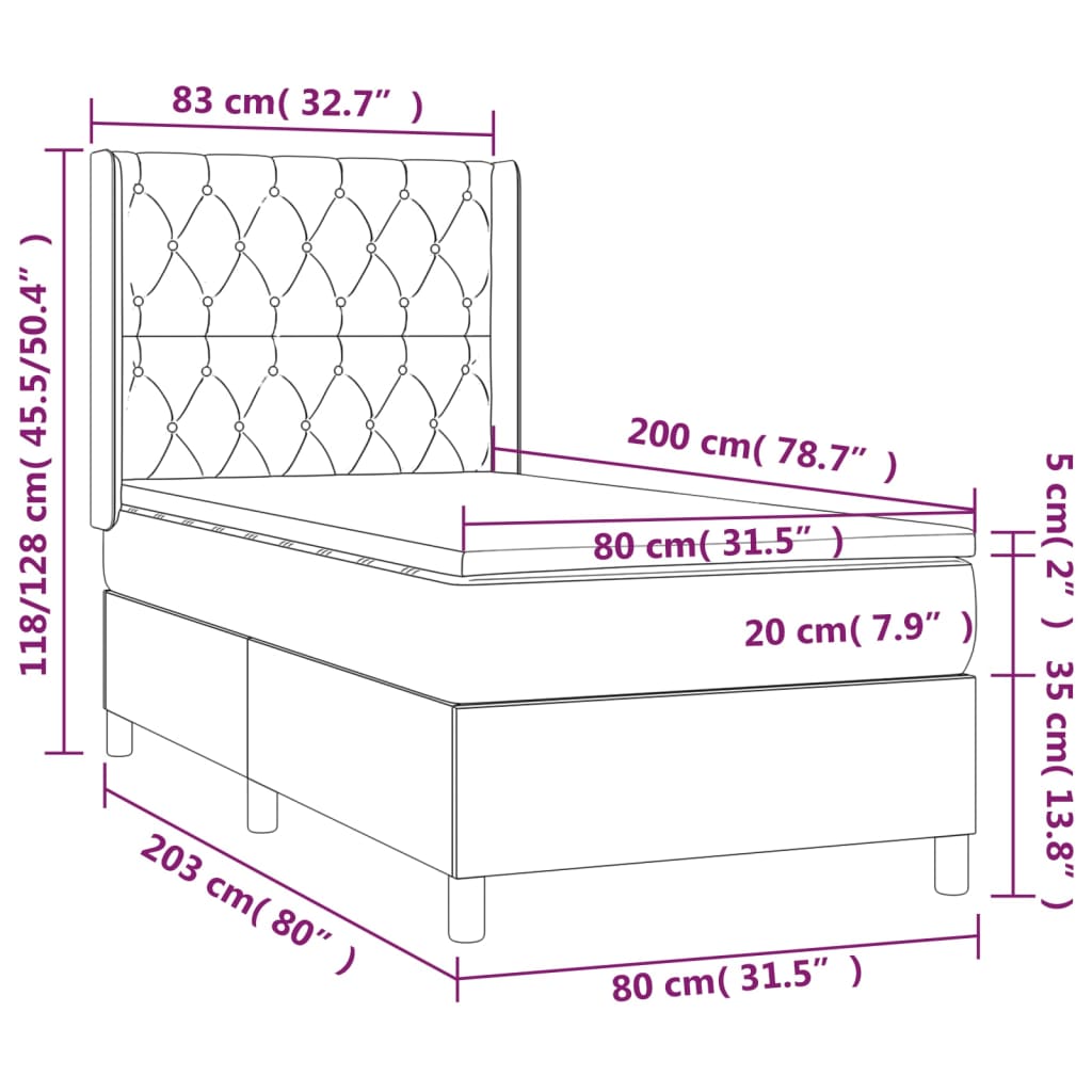 Boxspring Met Matras En Led Stof