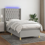 Boxspring Met Matras En Led Stof
