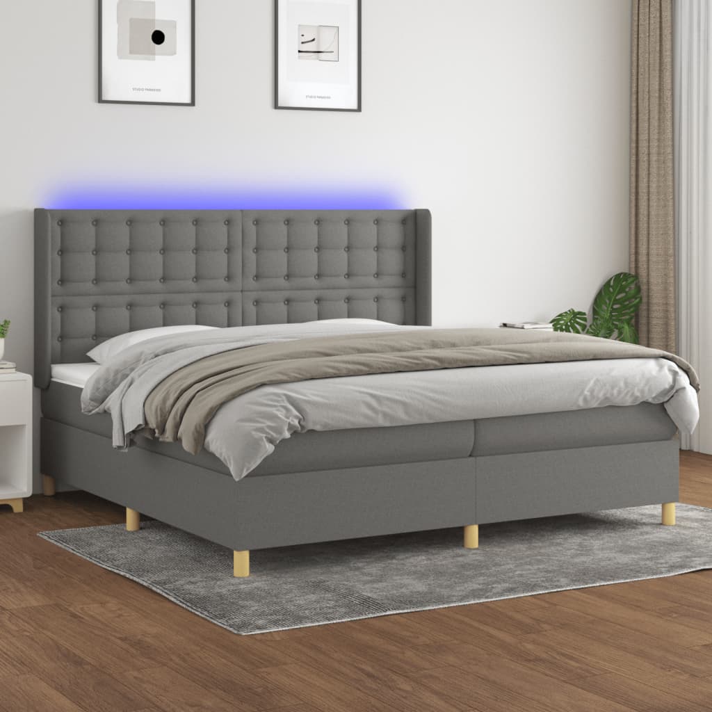 Boxspring Met Matras En Led Stof
