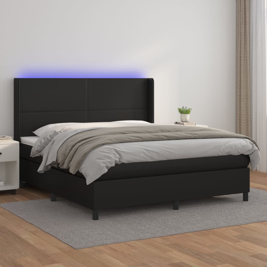 Boxspring Met Matras En Led Kunstleer