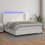 Boxspring Met Matras En Led Kunstleer