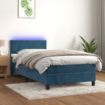 Boxspring Met Matras En Led Fluweel